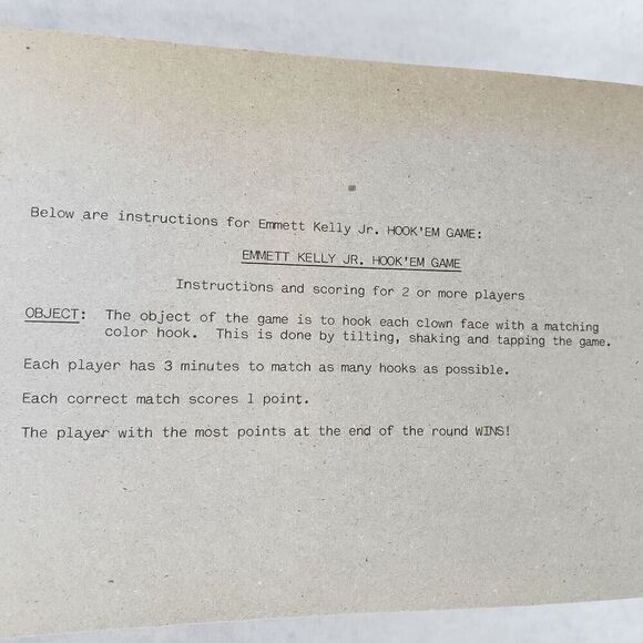 1967 EMMETT KELLY JR Hook 'EM Game Harmony EK J. Corp. Excellent Condition - Picture 7 of 7